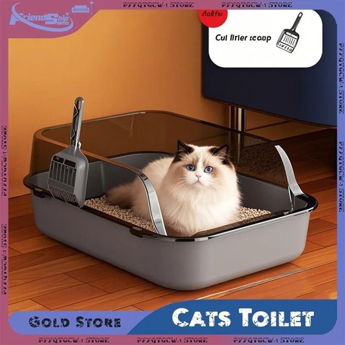 Semi enclosed cat litter - semi-enclosed,