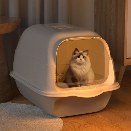 Pet cat hooded litter tray - pet,