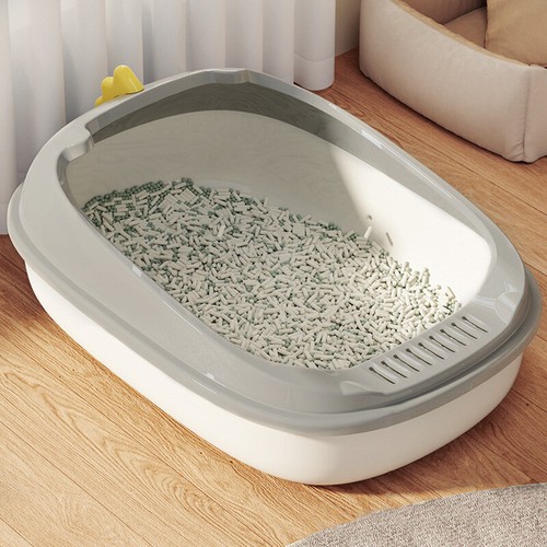 Large cat litter tray - litter, with